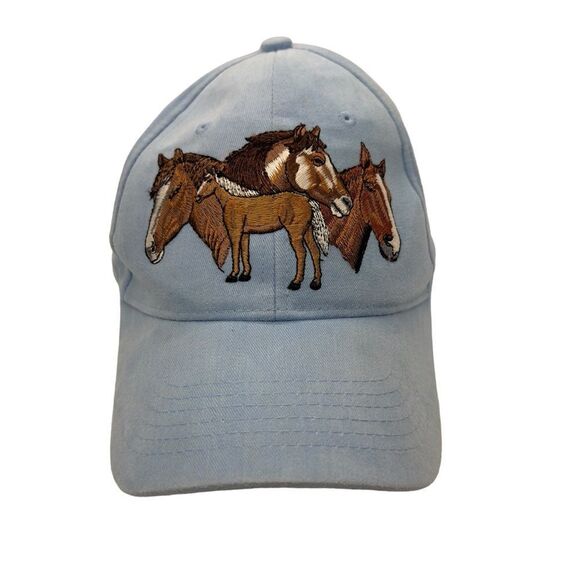 🐴Vintage 90’s Wild Horses Embroidered Hat Jackson hole Wyoming ranch hat - Picture 2 of 14